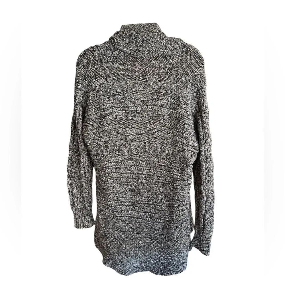 Chaus Open Front Cardigan Sweater Gray/White - Picture 3 of 6